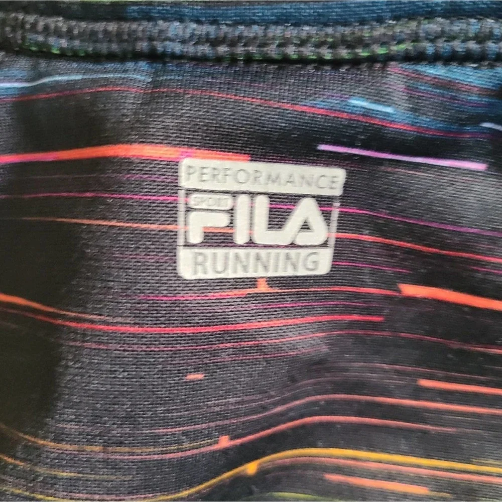 Fila Sport‎ Running Cropped Pullover Half Zip Rainbow Jacket SZ XS